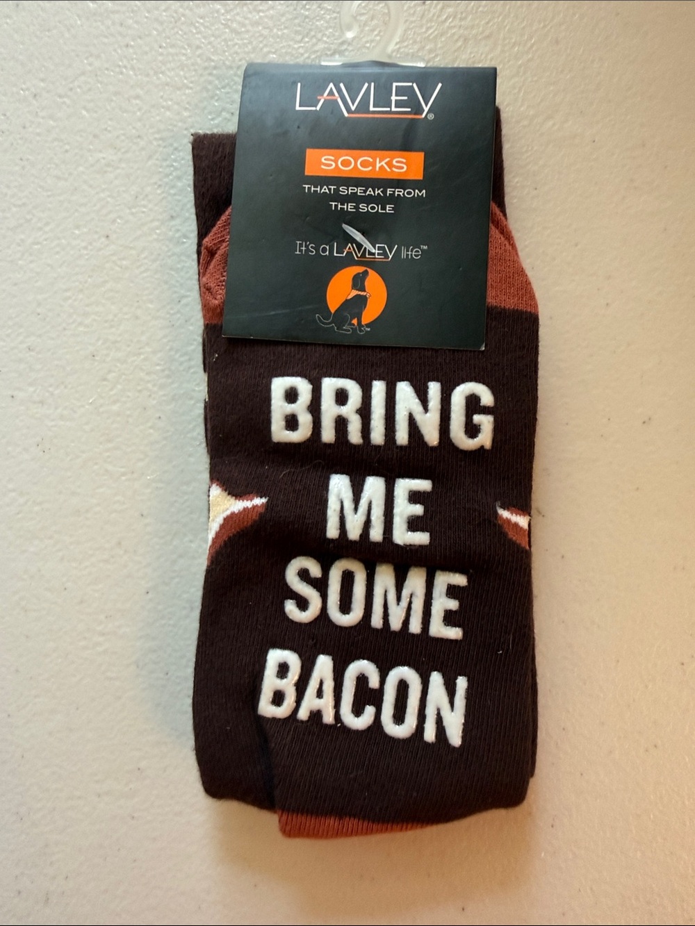 Women’s Brown 'Bring Me Some Bacon' Crew Grip Socks